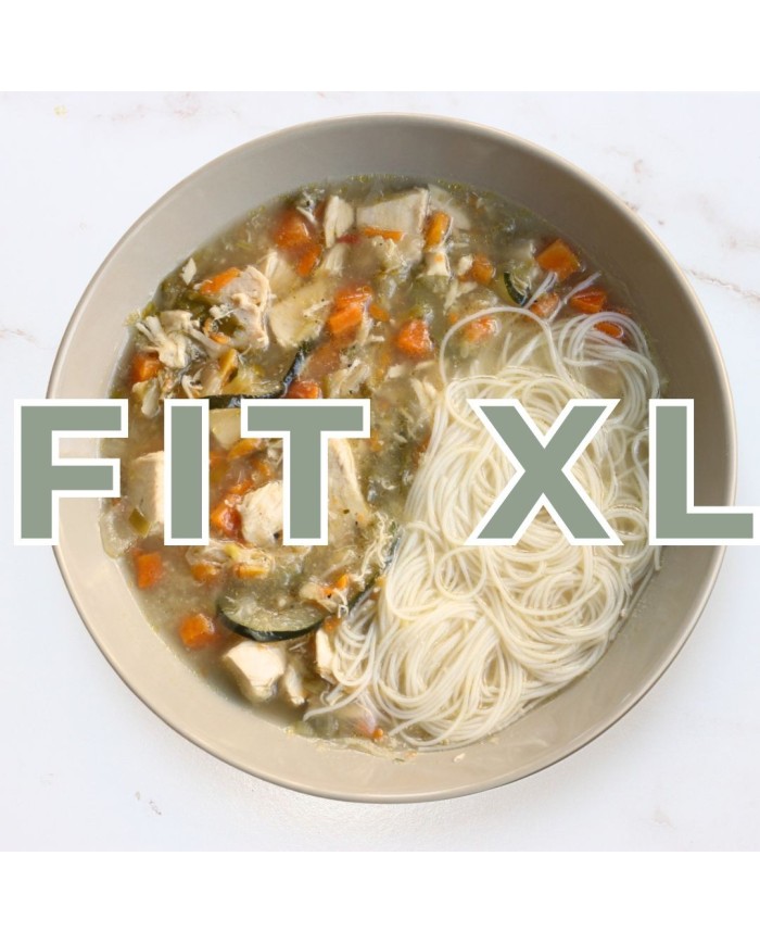 Fit XL - SOPA MINESTRONE CON POLLO Y FIDEOS DE ARROZ