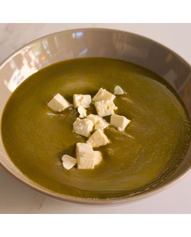 Crema de espinacas y calabacín con queso feta (350 g)