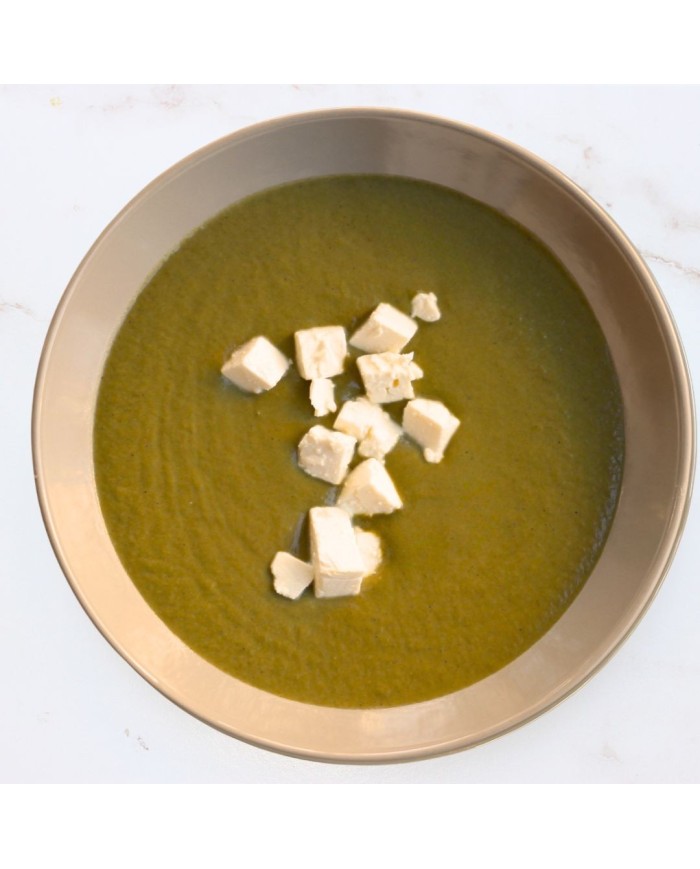 Crema de espinacas y calabacín con queso feta (350 g)