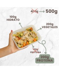 Fit XL - ESPAGUETIS INTEGRALES CON POLLO EN SALSA DE PUERRO