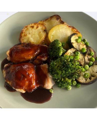 CONTRAMUSLO EN SALSA TERIYAKI CON PATATAS