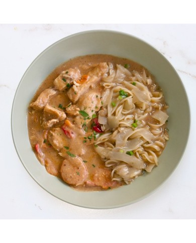 NOODLES CON CURRY ROJO DE POLLO