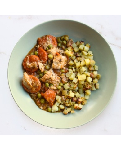 ESCALDUMS EN SALSA CON PATATA ASADA