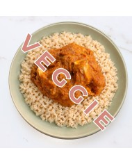 veggie TOFU EN SALSA DE CEBOLLA CON ARROZ INTEGRAL