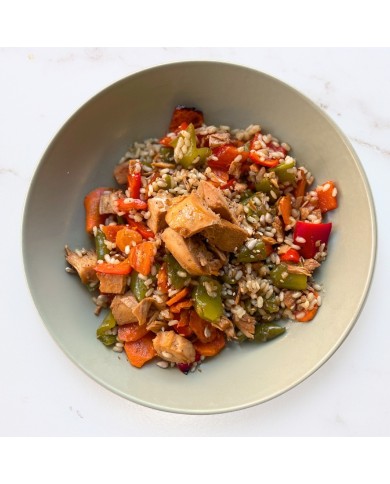 ARROZ INTEGRAL CREMOSO CON POLLO THAI