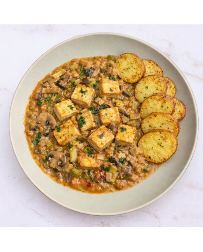 veggie TOFU STROGONOF CON PATATAS