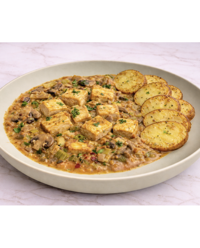 veggie TOFU STROGONOF CON PATATAS