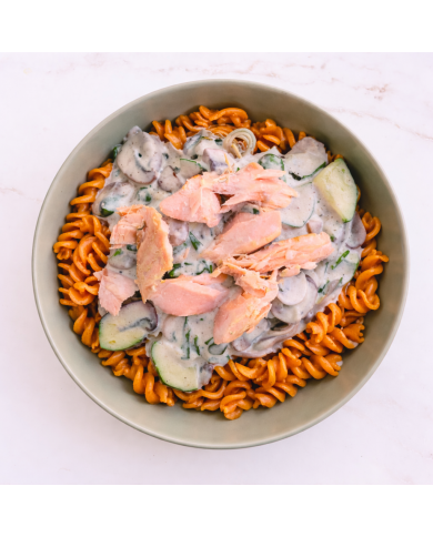 keto PASTA LENTEJAS CREMOSA CON SALMÓN
