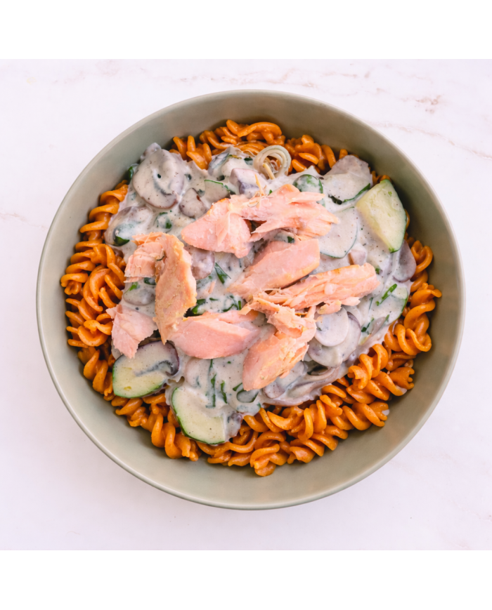 keto PASTA LENTEJAS CREMOSA CON SALMÓN