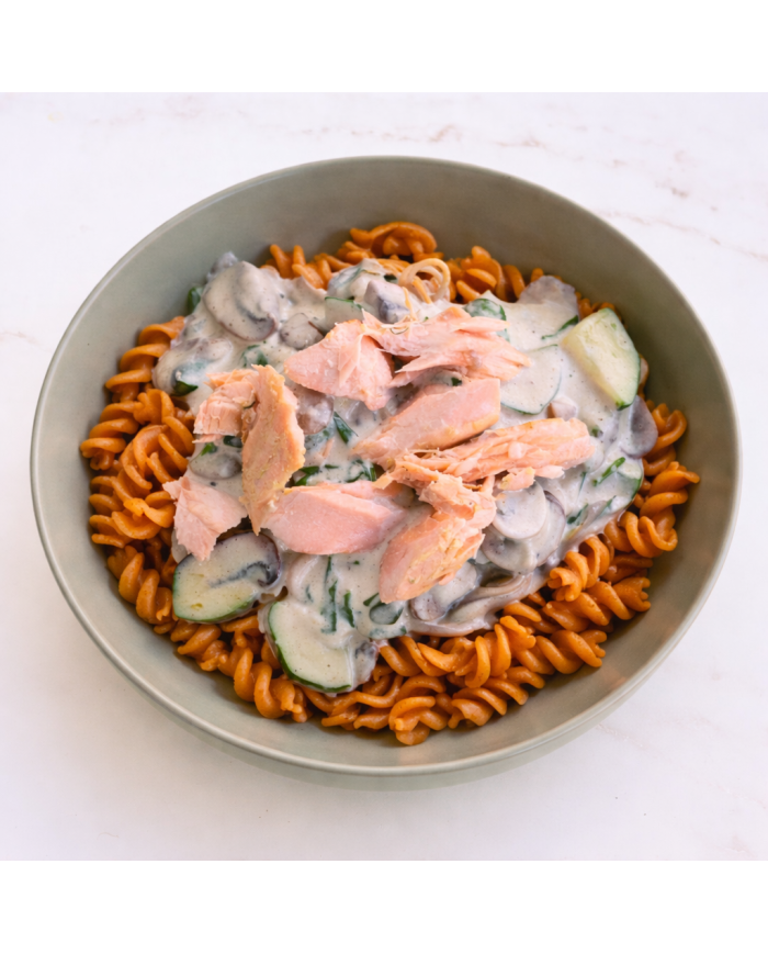 keto PASTA LENTEJAS CREMOSA CON SALMÓN