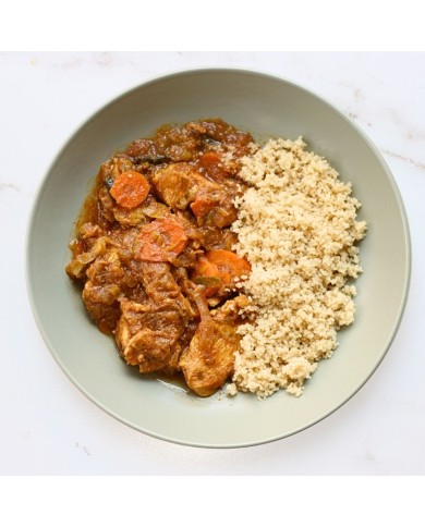 veggie TAJINE DE TOFU ESPECIADO CON COUS COUS