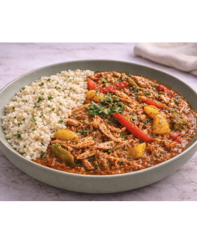 keto GUISO DE TINGA DE POLLO CON COLIRROZ