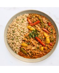 GUISO DE TINGA DE POLLO CON ARROZ INTEGRAL