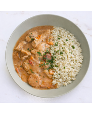 keto CURRY ROJO DE POLLO CON COLIRROZ