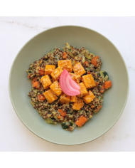 veggie TOFU A LA NARANJA CON QUISOTTO DE VERDURAS