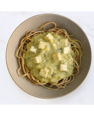 veggie ESPAGUETIS INTEGRALES CON TOFU EN SALSA DE PUERRO