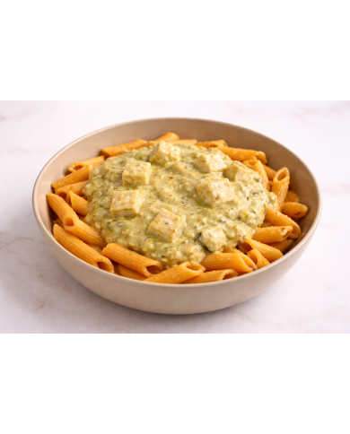 keto PASTA DE LENTEJA CON POLLO EN SALSA DE PUERRO