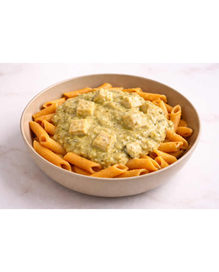 keto PASTA DE LENTEJA CON POLLO EN SALSA DE PUERRO