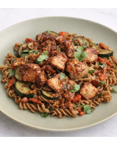 keto SALMÓN TERIYAKI CON VERDURAS Y PASTA DE LENTEJAS