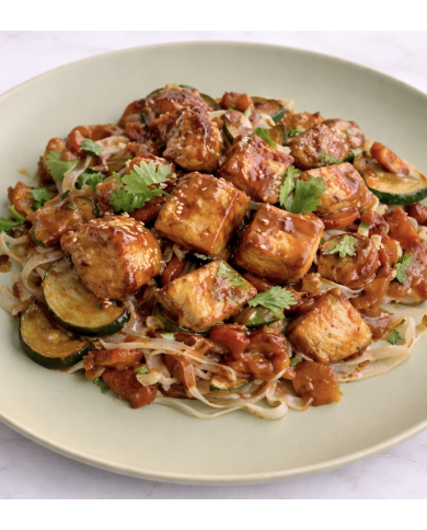 veggie TOFU TERIYAKI CON NOODLES DE ARROZ