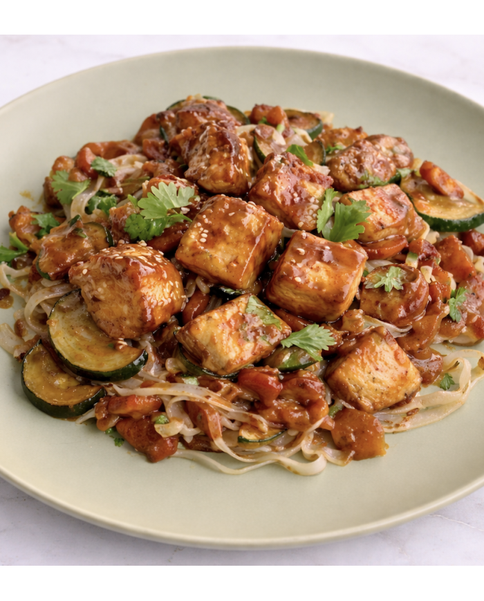 veggie TOFU TERIYAKI CON NOODLES DE ARROZ