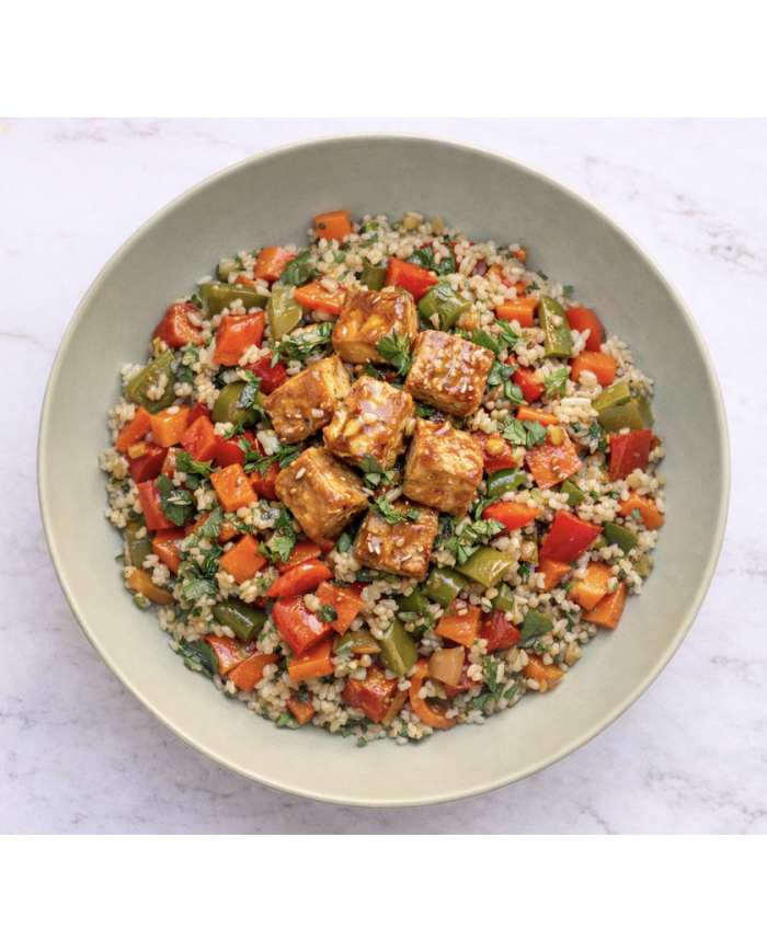 veggie ARROZ INTEGRAL CREMOSO CON TOFU THAI