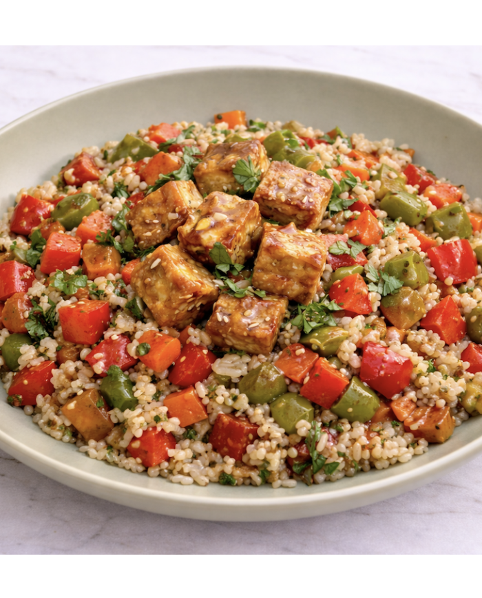 veggie ARROZ INTEGRAL CREMOSO CON TOFU THAI