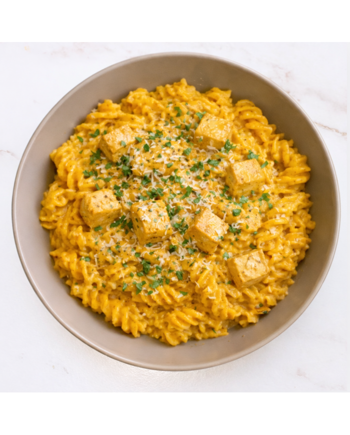 veggie FUSILIS INTEGRALES EN SALSA DE CALABAZA CON TOFU