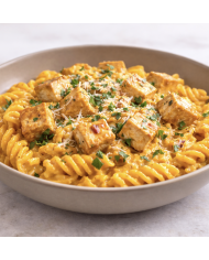 veggie FUSILIS INTEGRALES EN SALSA DE CALABAZA CON TOFU