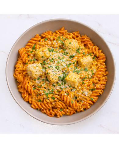 keto PASTA DE LENTEJA EN SALSA DE CALABAZA CON POLLO