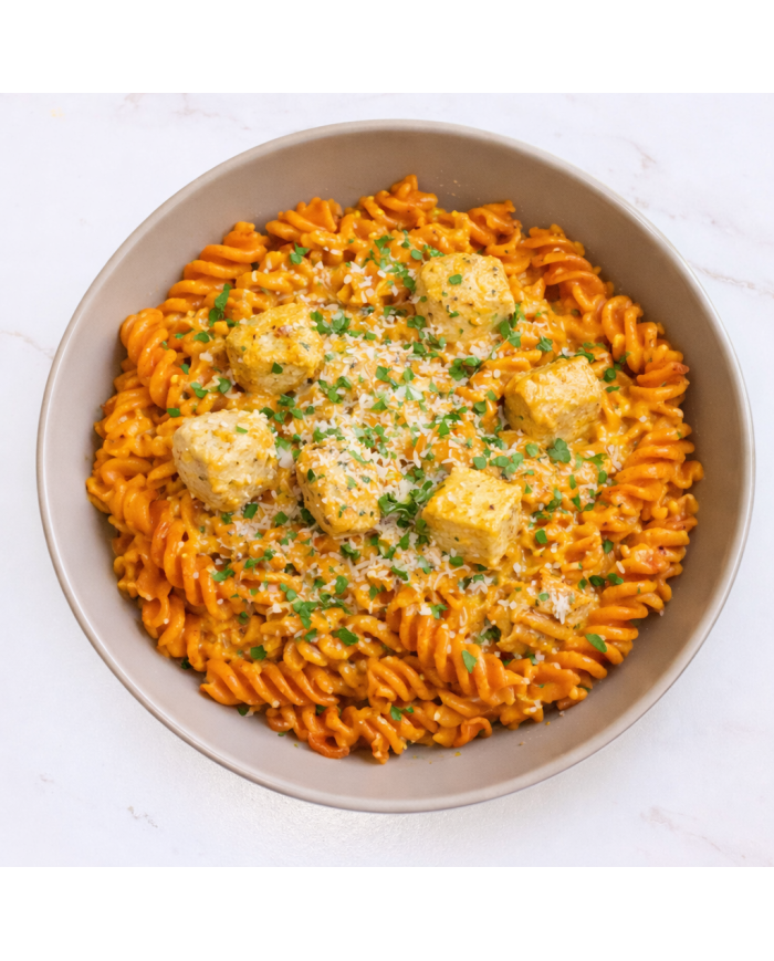 keto PASTA DE LENTEJA EN SALSA DE CALABAZA CON POLLO