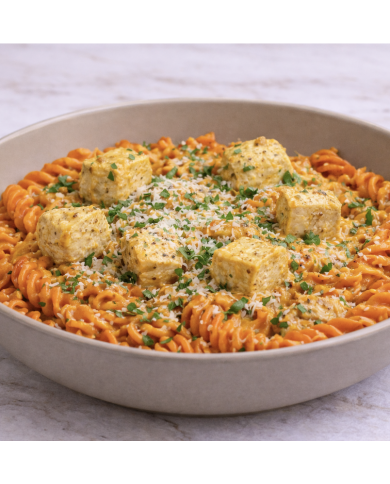 keto PASTA DE LENTEJA EN SALSA DE CALABAZA CON POLLO