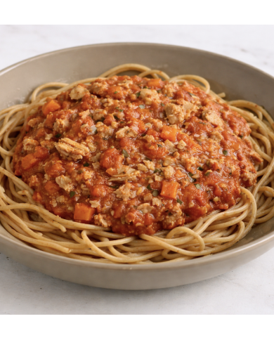 ESPAGUETIS INTEGRALES CON BOLOÑESA DE ATÚN