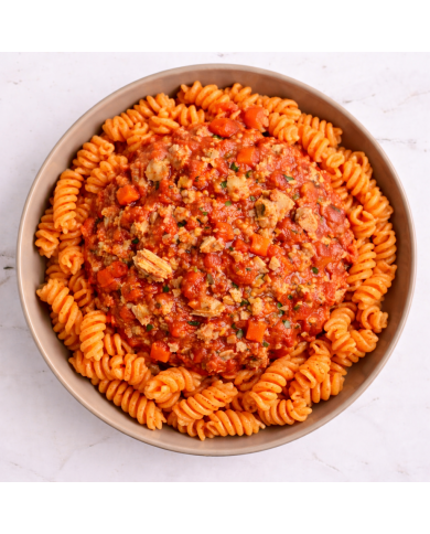 keto PASTA DE LENTEJAS CON BOLOÑESA DE ATÚN