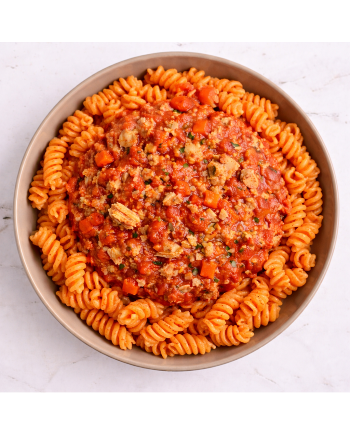 keto PASTA DE LENTEJAS CON BOLOÑESA DE ATÚN