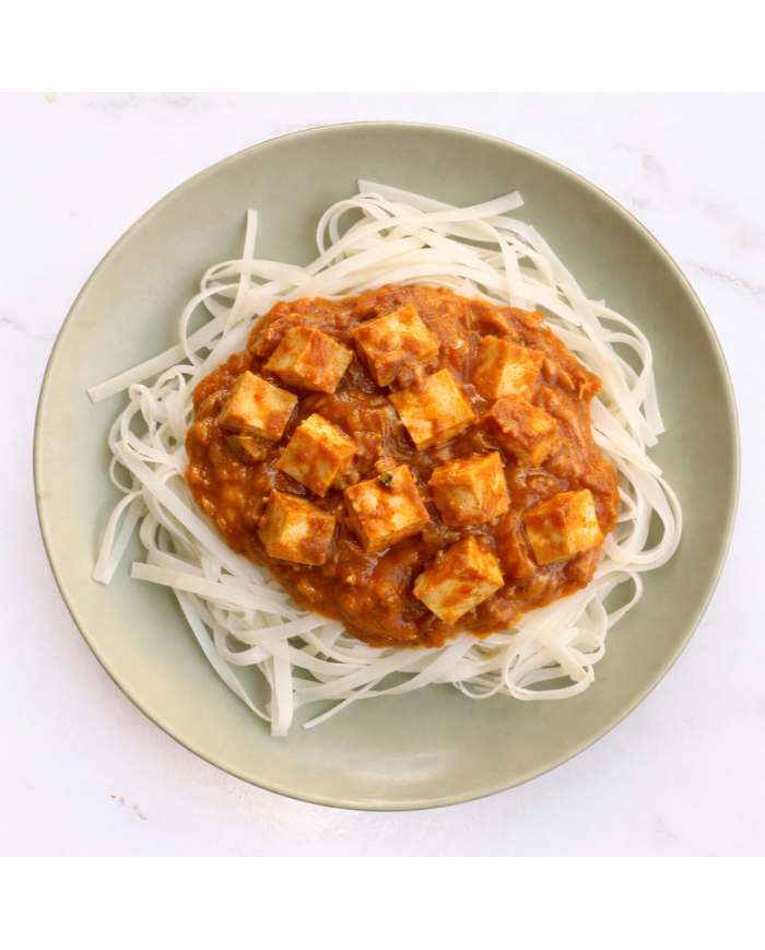 veggie NOODLES DE ARROZ CON TOFU EN SALSA DE CEBOLLA