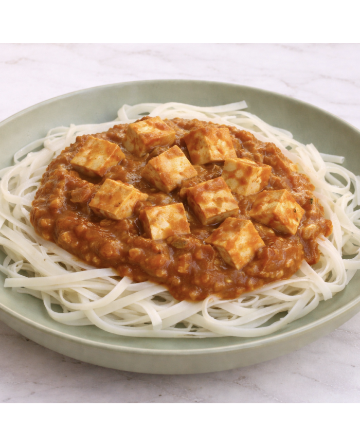 veggie NOODLES DE ARROZ CON TOFU EN SALSA DE CEBOLLA
