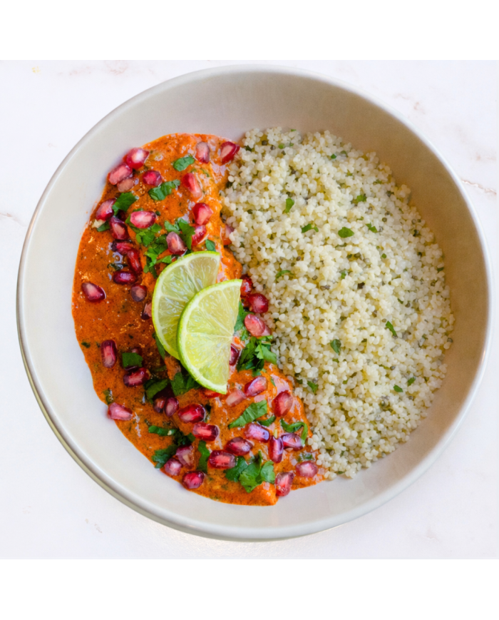keto SALMÓN AL CURRY CON COLIARROZ