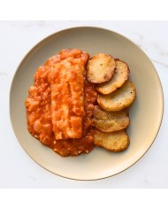BACALAO EN SALSA DE TOMATE CON PATATAS