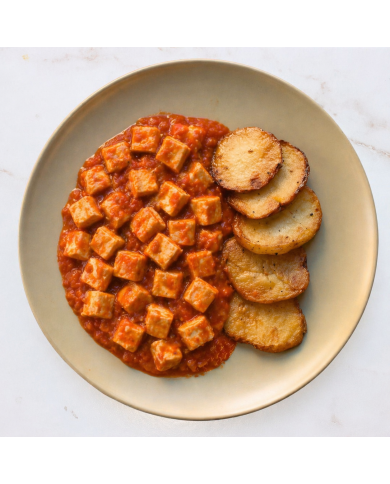 veggie TOFU EN SALSA DE TOMATE CON PATATAS