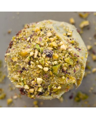 Muffin de matcha, pistacho y limón