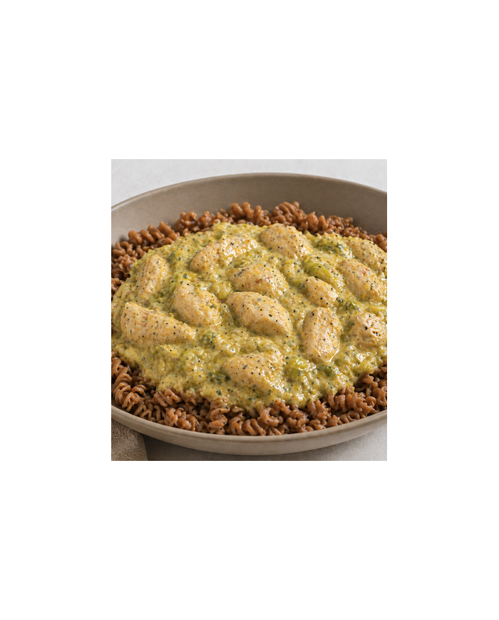 keto PASTA DE LENTEJA CON POLLO EN SALSA DE PUERRO