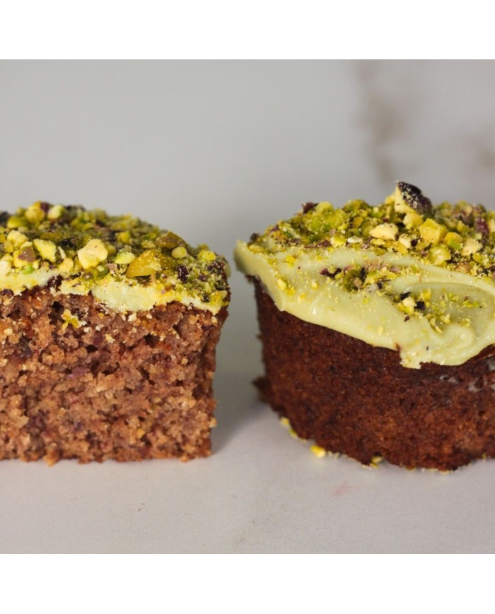 Muffin de matcha, pistacho y limón