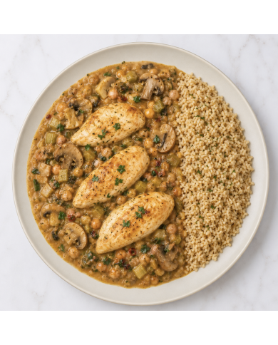 PECHUGAS STROGONOF CON ARROZ INTEGRAL