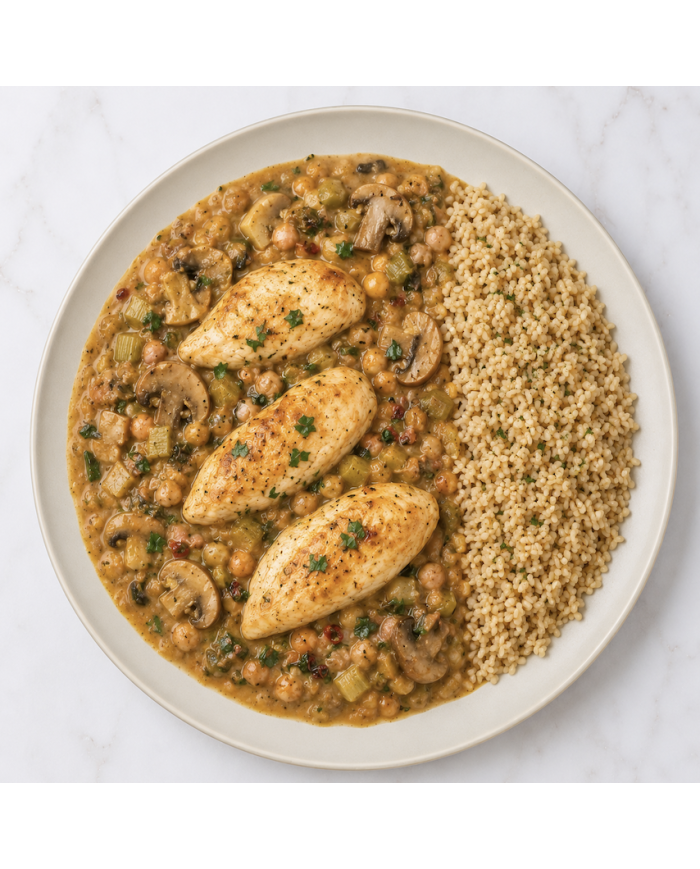 PECHUGAS STROGONOF CON ARROZ INTEGRAL