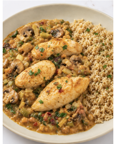 Fit XL - PECHUGAS STROGONOF CON ARROZ INTEGRAL