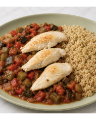 Fit XL - CONTRAMUSLO DE POLLO CON PISTO Y ARROZ INTEGRAL
