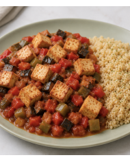 veggie TOFU CON PISTO CASERO Y ARROZ INTEGRAL