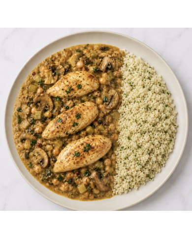 keto PECHUGAS STROGONOF CON COLIARROZ