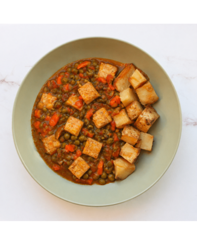 veggie ESCALDUMS DE TOFU CON PATATAS